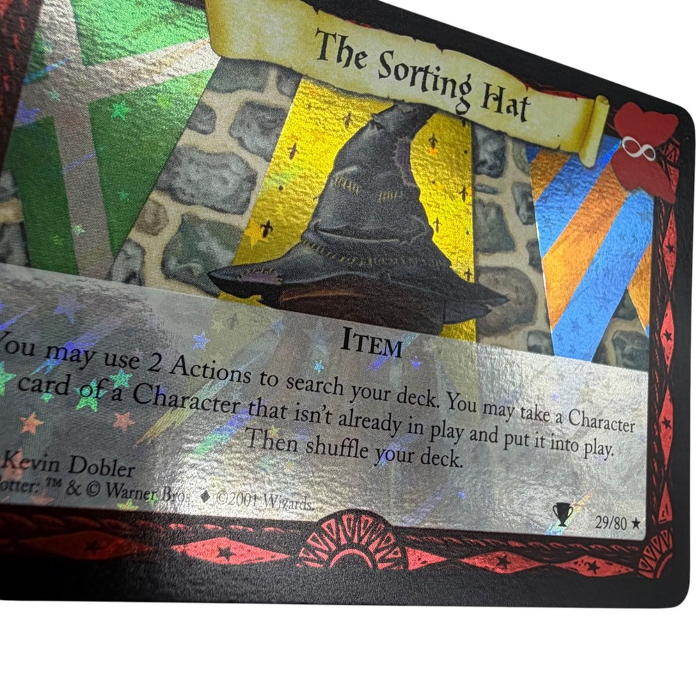 Harry Potter TCG The Sorting Hat 29/80 Rare Foil 2001 Wizards of the Coast Card